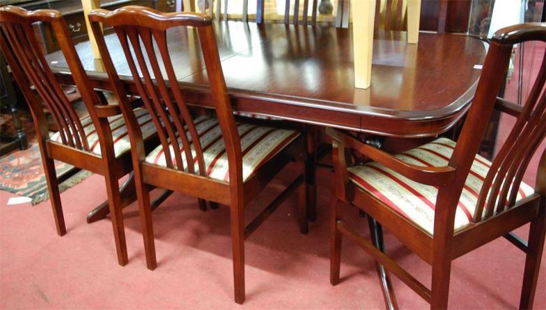 stag mahogany dining table and chairs