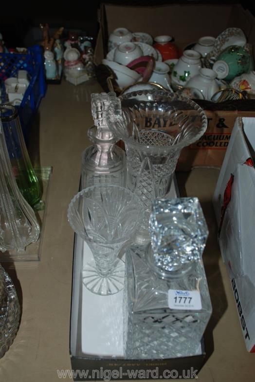 Nigel Ward Co Sale 1 Two Cut Glass Decanters And Two Vases