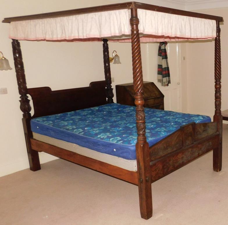 Golding Young Mawer Lincoln A 19thc Mahogany Four Poster Bed