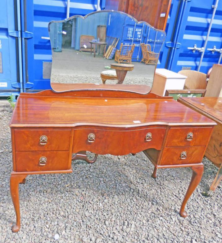 Taylors Auctions Mahogany Dressing Table On Queen Anne Supports